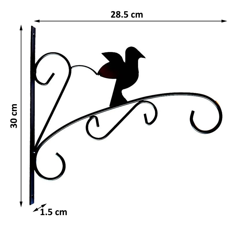 Suport ghiveci suspendat, montare pe perete, model pasare, metalic MultiMark GlobalProd