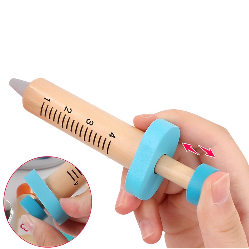 Trusa doctor stomatolog copii, set din lemn cu multiple accesorii, geanta cu fermoar MultiMark GlobalProd