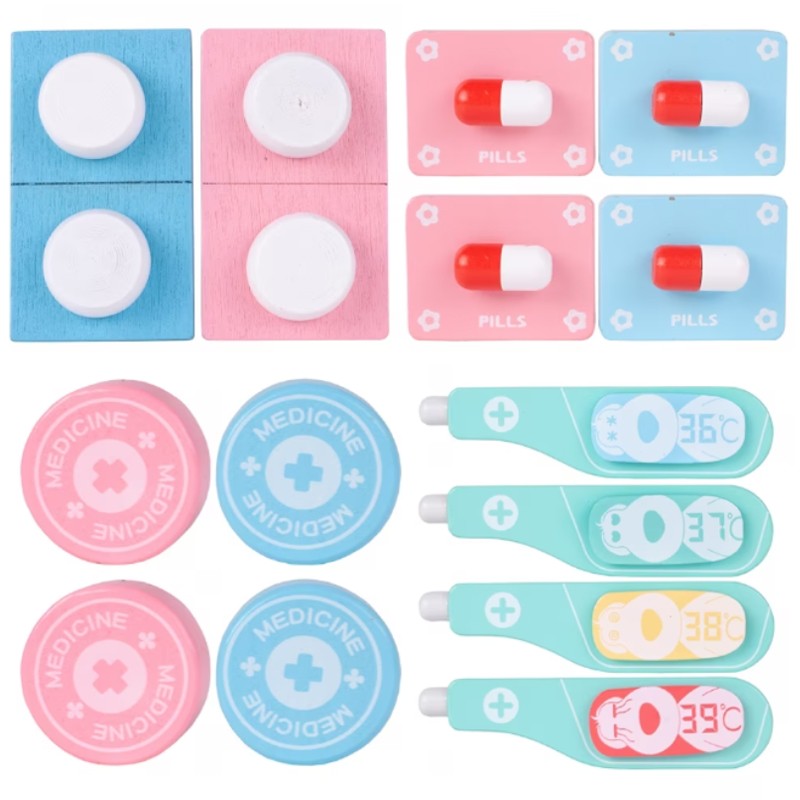 Trusa doctor stomatolog copii, set din lemn cu multiple accesorii, geanta cu fermoar MultiMark GlobalProd