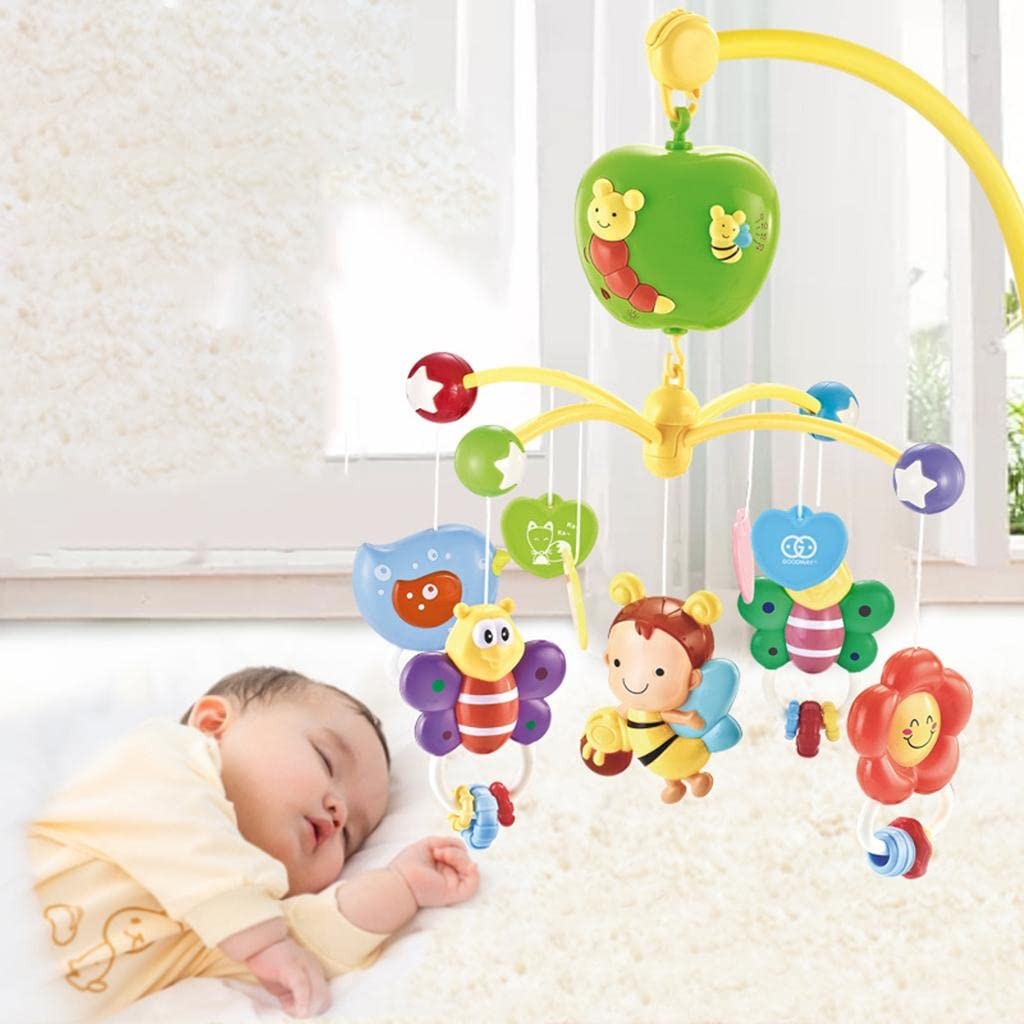 Carusel muzical pentru patut, rotativ, timer, 3 moduri muzicale, figurine albinute multicolor MultiMark GlobalProd