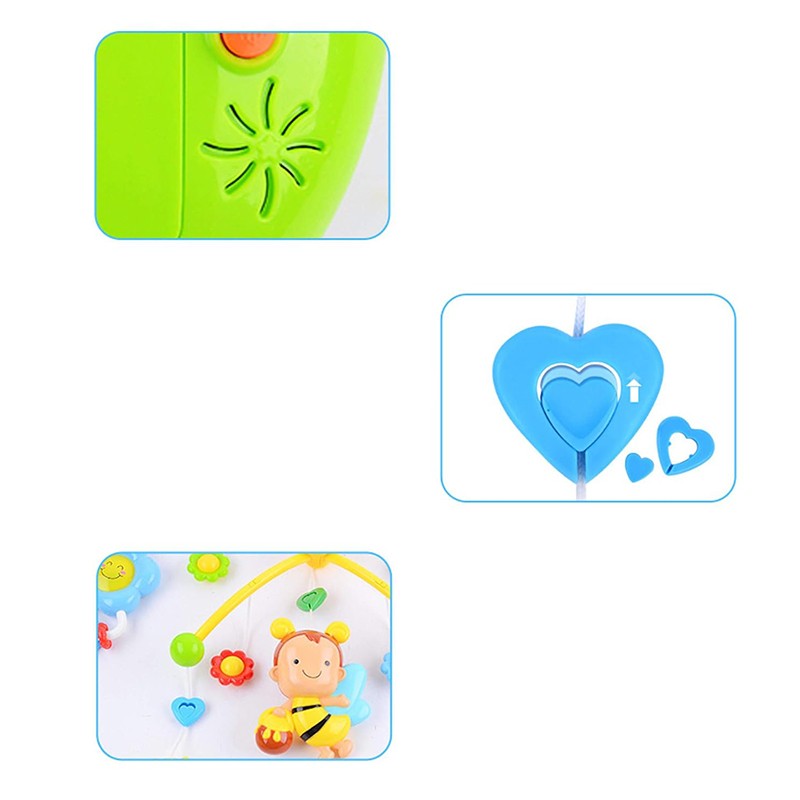 Carusel muzical pentru patut, rotativ, timer, 3 moduri muzicale, figurine albinute multicolor MultiMark GlobalProd