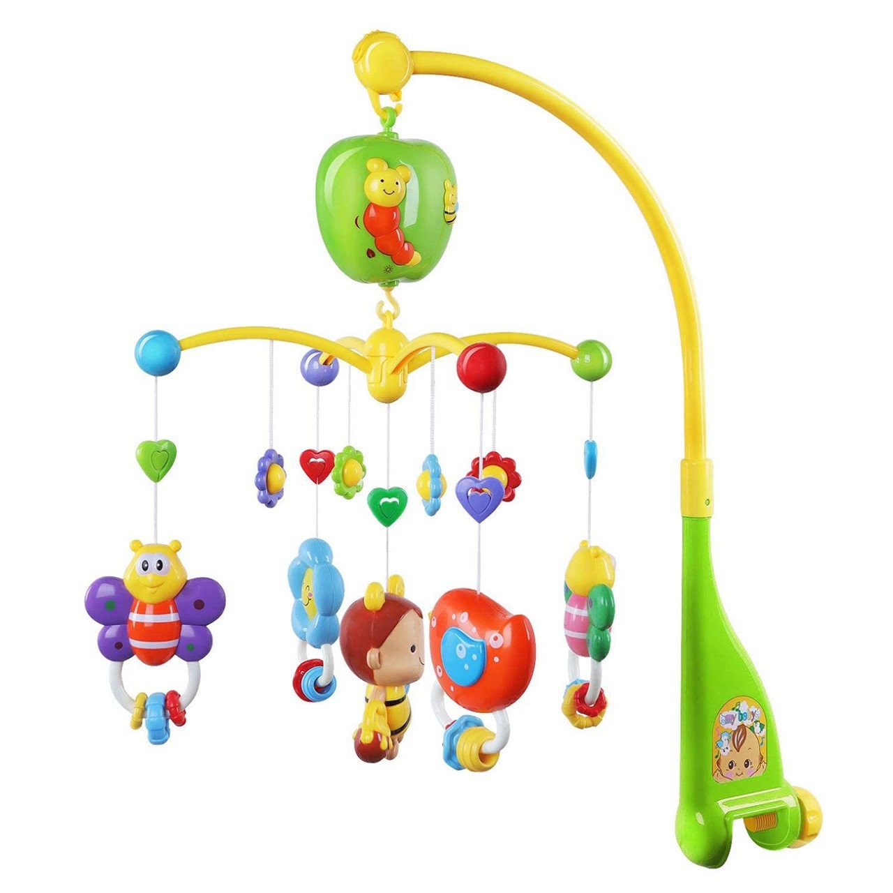 Carusel muzical pentru patut, rotativ, timer, 3 moduri muzicale, figurine albinute multicolor MultiMark GlobalProd