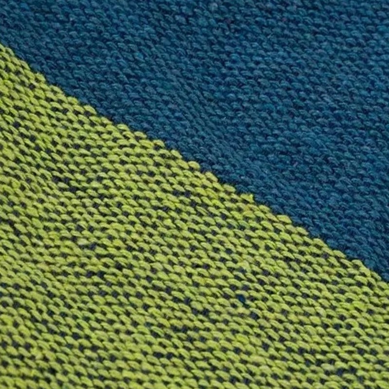 Hamac pentru 2 persoane, 150x200 cm, tija din lemn, maxim 200 kg, husa depozitare, verde/albastru MultiMark GlobalProd