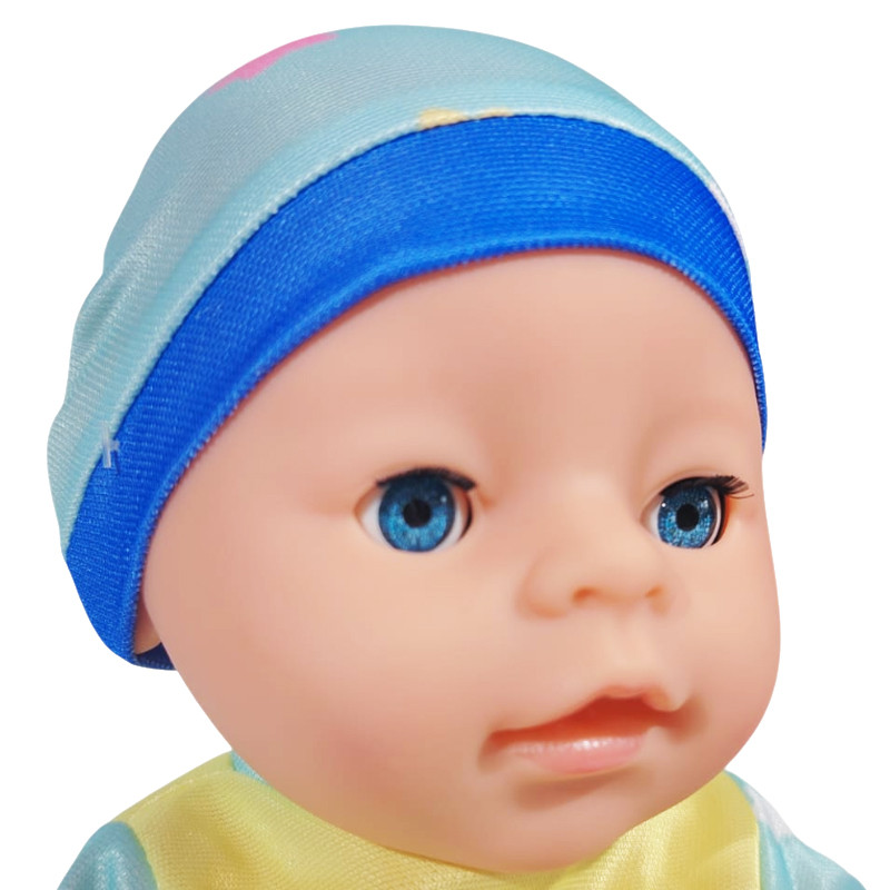 Papusa bebelus care face pipi, hainute baietel, inaltime 40 cm, olita, suzeta, sticluta, 3 ani+ MultiMark GlobalProd