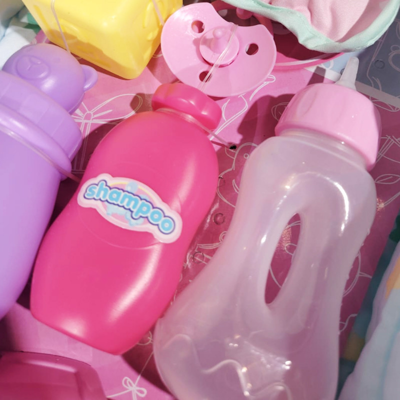 Papusa bebelus care face pipi, hainute baietel, inaltime 40 cm, olita, suzeta, sticluta, 3 ani+ MultiMark GlobalProd