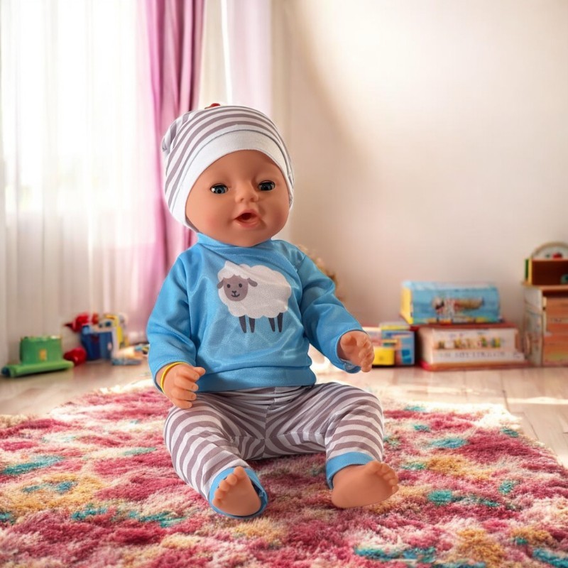 Papusa interactiva care face pipi, farfurie, olita, suzeta, pampers, inaltime 45 cm, 3 ani+ MultiMark GlobalProd