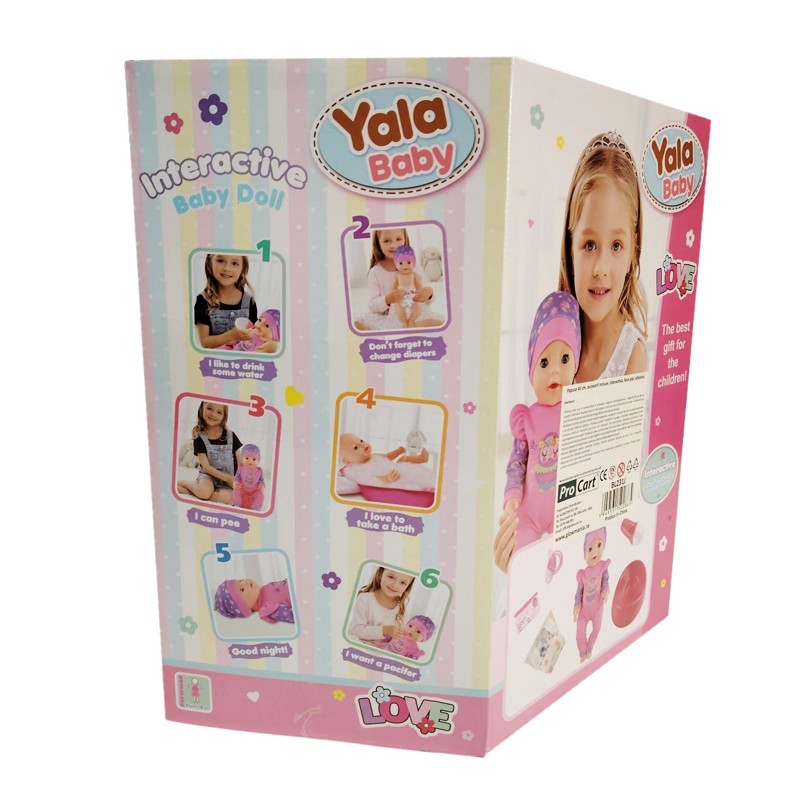 Papusa interactiva care face pipi, farfurie, olita, suzeta, pampers, inaltime 45 cm, 3 ani+ MultiMark GlobalProd