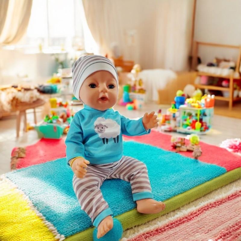 Papusa interactiva care face pipi, farfurie, olita, suzeta, pampers, inaltime 45 cm, 3 ani+ MultiMark GlobalProd