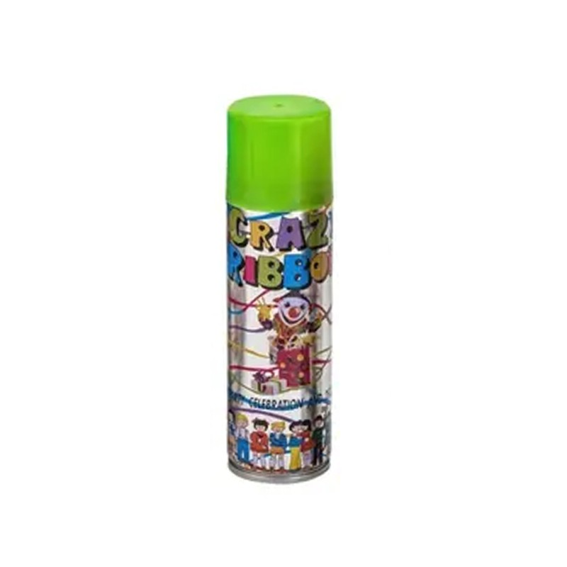 Spray confetti pentru petreceri, crazzy ribbon, diverse culori culoare verde MultiMark GlobalProd