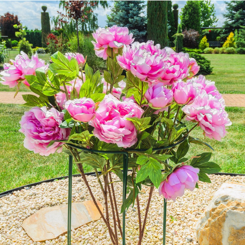 Suport sustinere flori, set 3 bucati, inaltime 60 cm, latime 20 cm, otel verde MultiMark GlobalProd