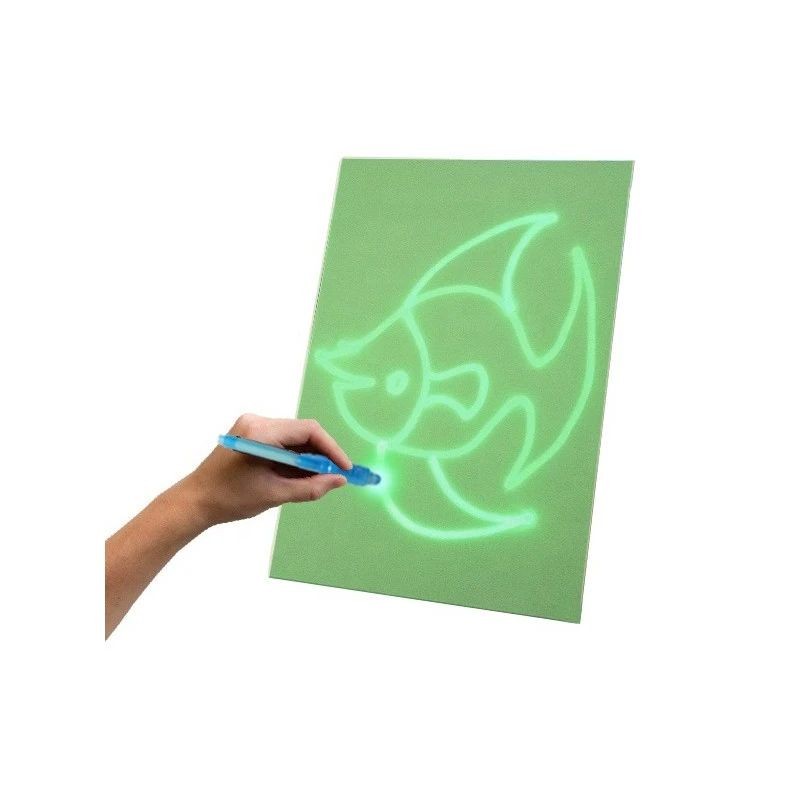 Tablita a4 rescriptibila, fosforescenta, interactiva, cu breloc uv, 3 ani+ MultiMark GlobalProd