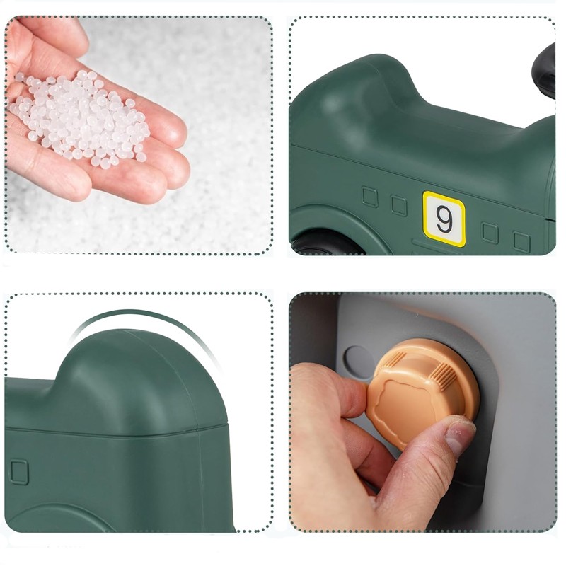 Tren balansoar 2 in 1, maxim 25 kg, volan, unghi balans 40 grade, inaltime 50 cm, verde MultiMark GlobalProd