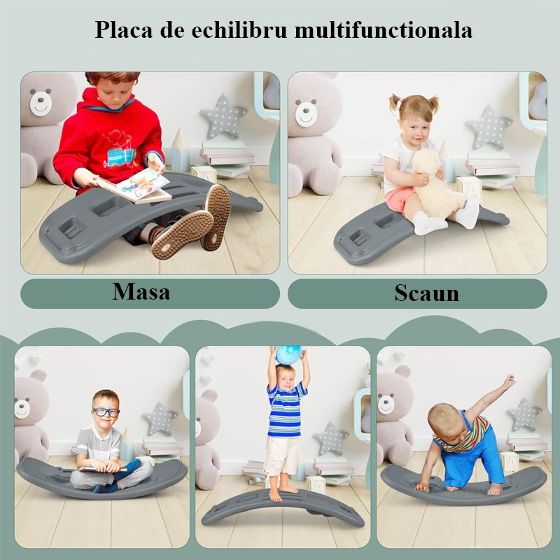 Tren balansoar 2 in 1, maxim 25 kg, volan, unghi balans 40 grade, inaltime 50 cm, verde MultiMark GlobalProd