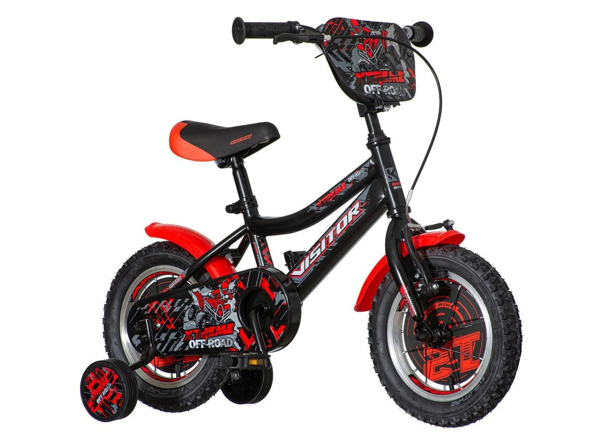 Bicicleta copii, 12 inch, roti ajutatoare, cadru otel 8 inch, roti ajutatoare, visitor xtreme kids MultiMark GlobalProd