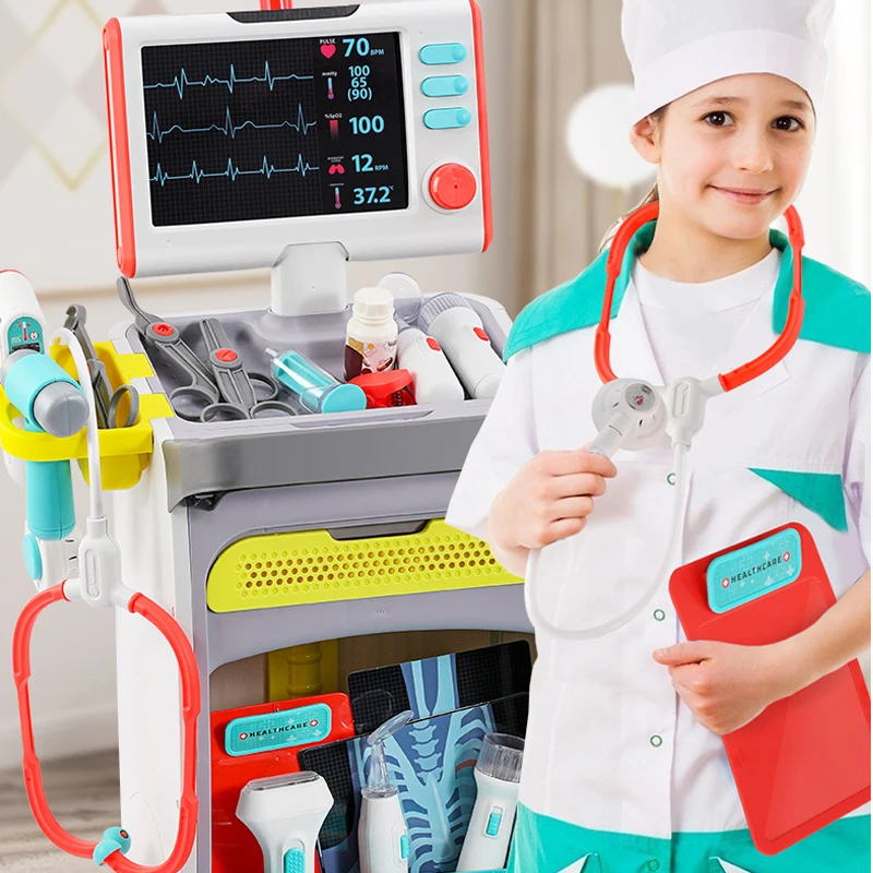 Carucior medical, monitor functii vitale cu sunete si lumini, sertare, ecran portabil, radiografii, instrumente doctor MultiMark GlobalProd