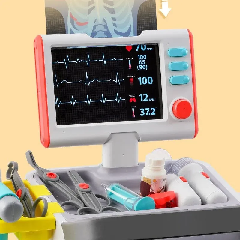 Carucior medical, monitor functii vitale cu sunete si lumini, sertare, ecran portabil, radiografii, instrumente doctor MultiMark GlobalProd