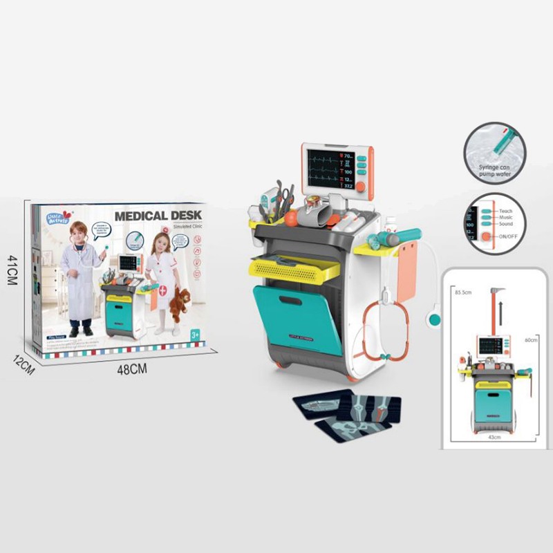 Carucior medical, monitor functii vitale cu sunete si lumini, sertare, ecran portabil, radiografii, instrumente doctor MultiMark GlobalProd