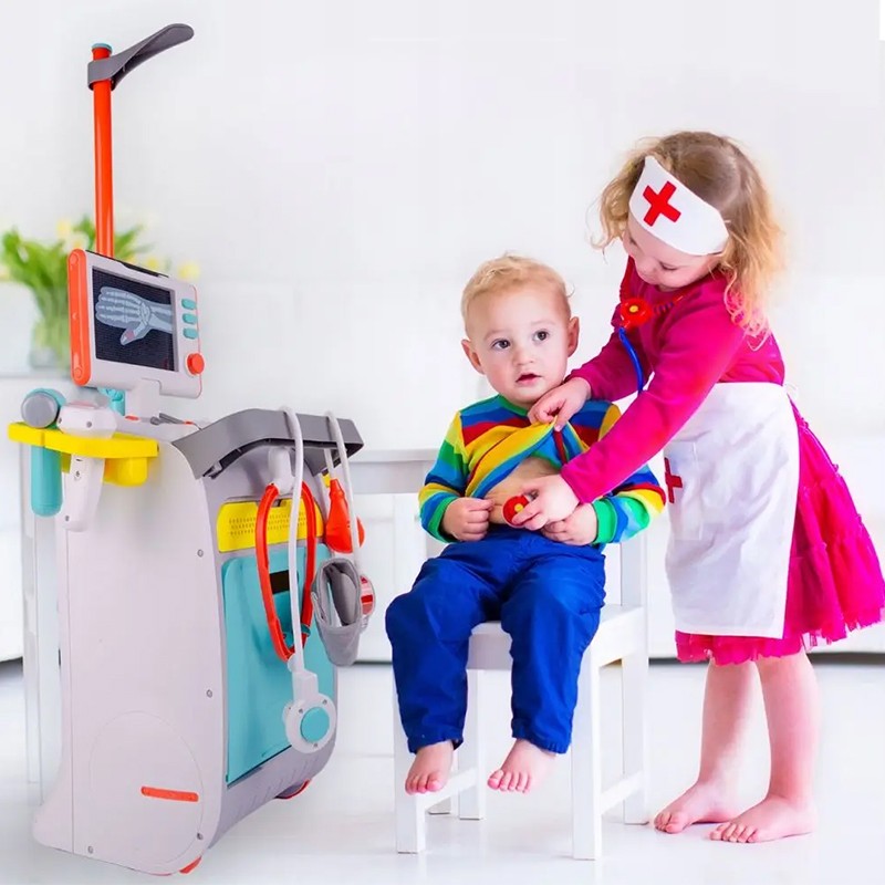 Carucior medical, monitor functii vitale cu sunete si lumini, sertare, ecran portabil, radiografii, instrumente doctor MultiMark GlobalProd