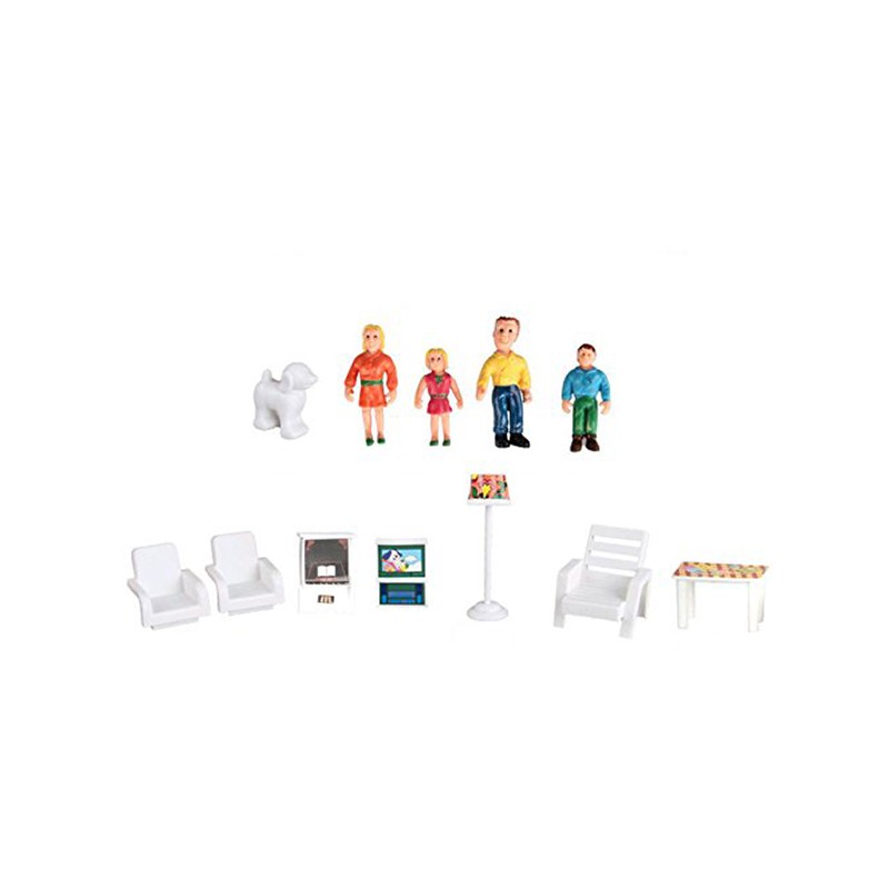 Casuta de papusi, 136 accesorii, 6 camere, terasa, mobilier, figurine, 16x69x36 cm MultiMark GlobalProd