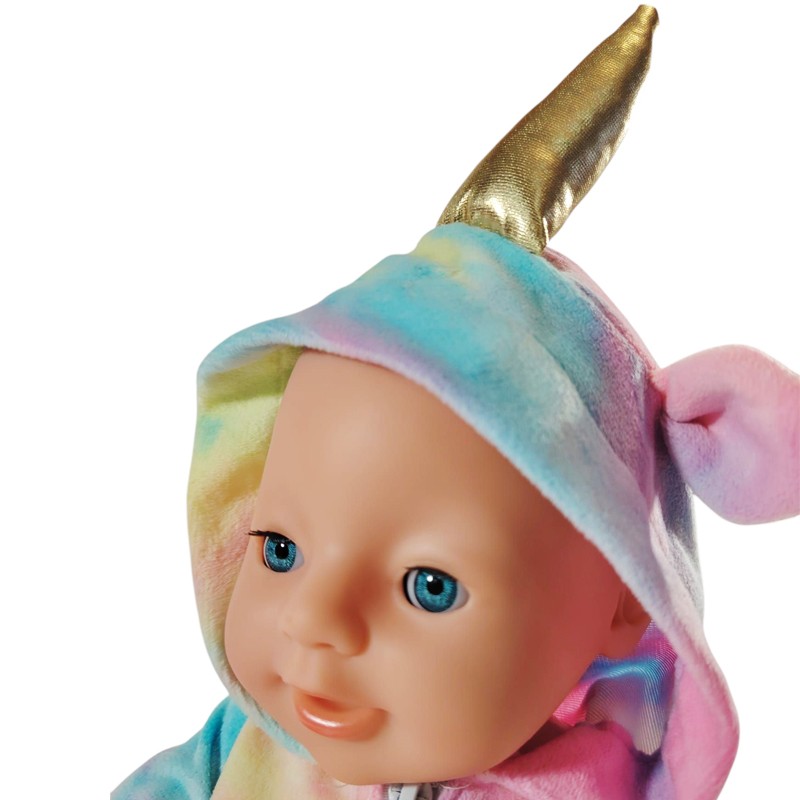 Papusa interactiva, 45 cm, ochi mobili, face pipi, plans cu lacrimi, accesorii incluse, hainute multicolore MultiMark GlobalProd