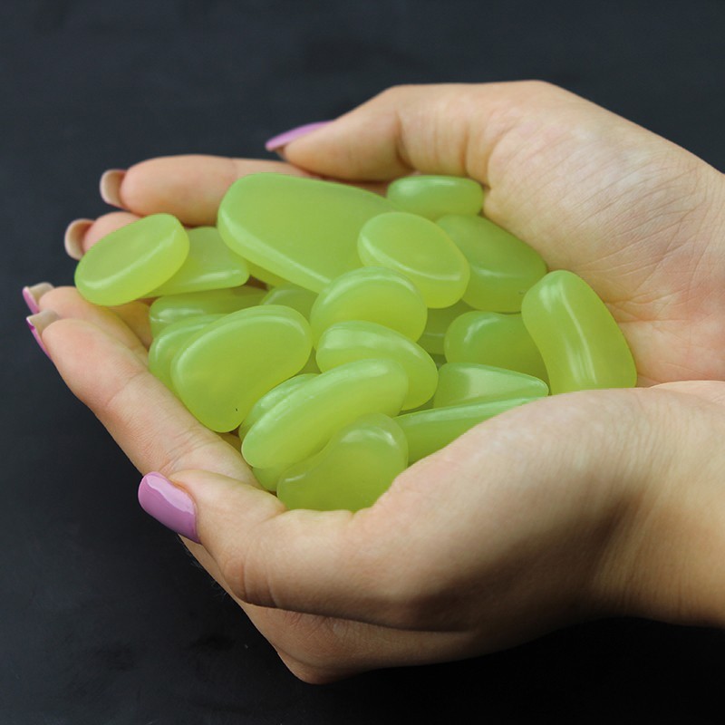 Pietricele fosforescente decorative glow verde deschis, decor exterior si interior pachet 100 grame MultiMark GlobalProd