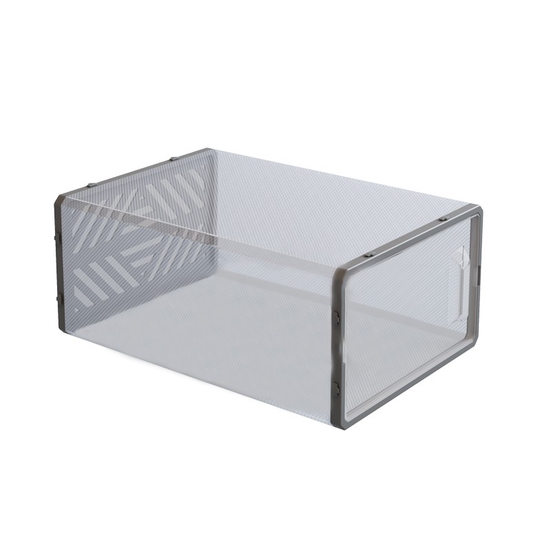 Set 10 cutii depozitare incaltaminte, usor de stivuit, inchidere cu capac, plastic transparent MultiMark GlobalProd