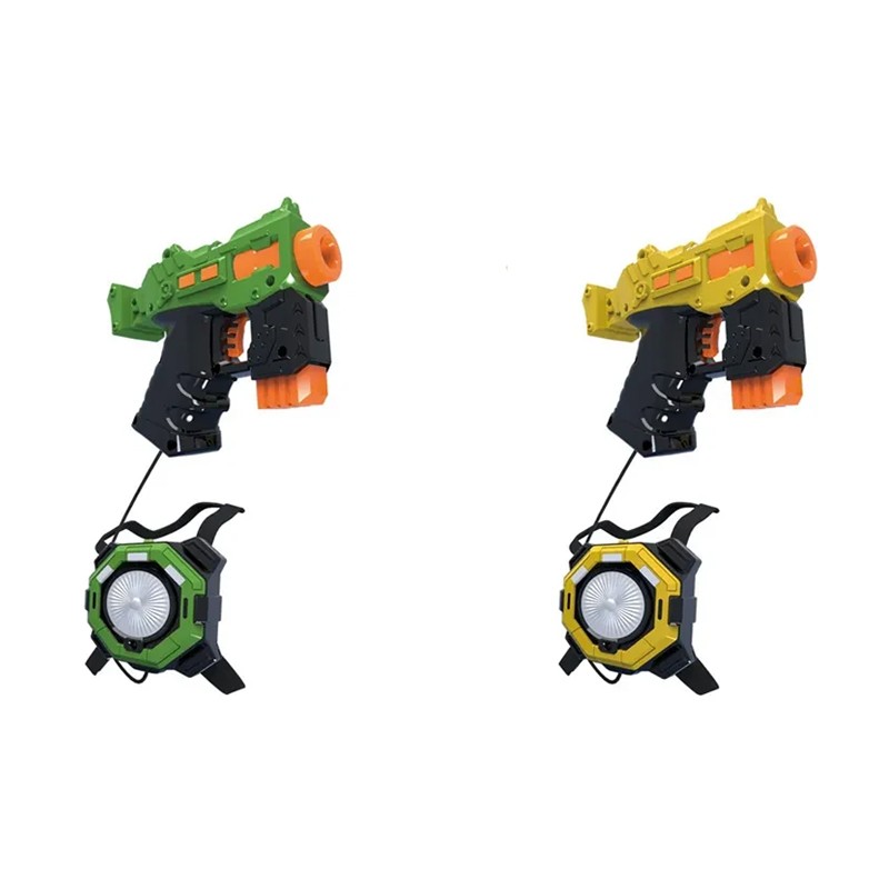 Set 2 arme de jucarie laser tag, efecte luminoase si sunete, baterii, 3 ani+ MultiMark GlobalProd
