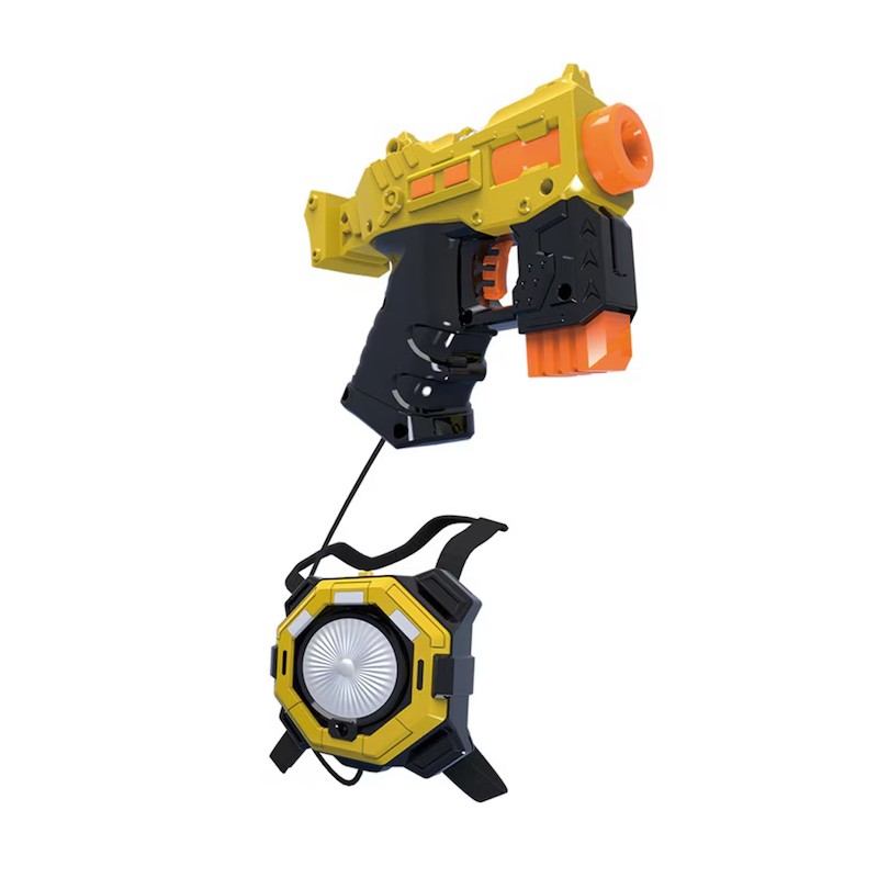 Set 2 arme de jucarie laser tag, efecte luminoase si sunete, baterii, 3 ani+ MultiMark GlobalProd