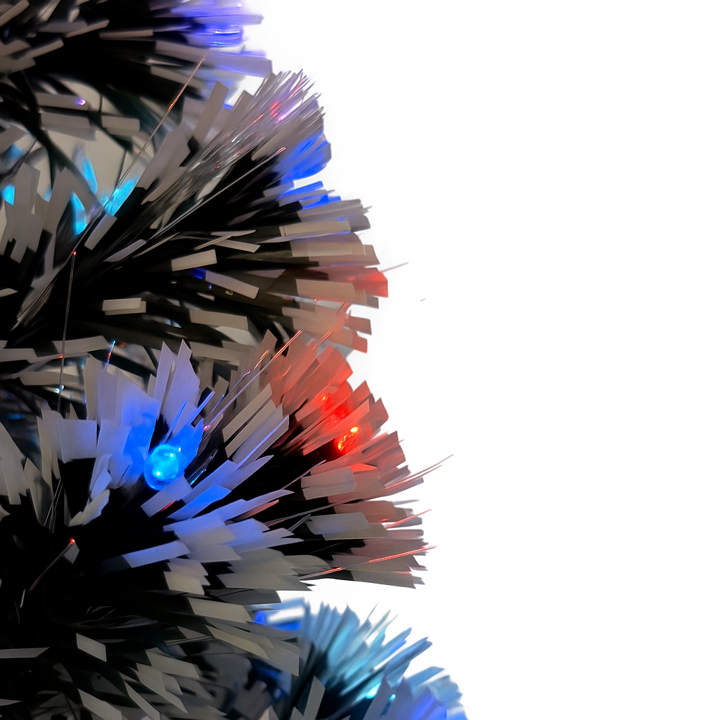 Brad 210 cm iluminat led si fibra optica, varf steluta MultiMark GlobalProd