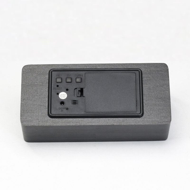 Ceas led digital, de birou, afisaj temperatura/umiditate, alarma, alimentare duala, mdf, negru MultiMark GlobalProd