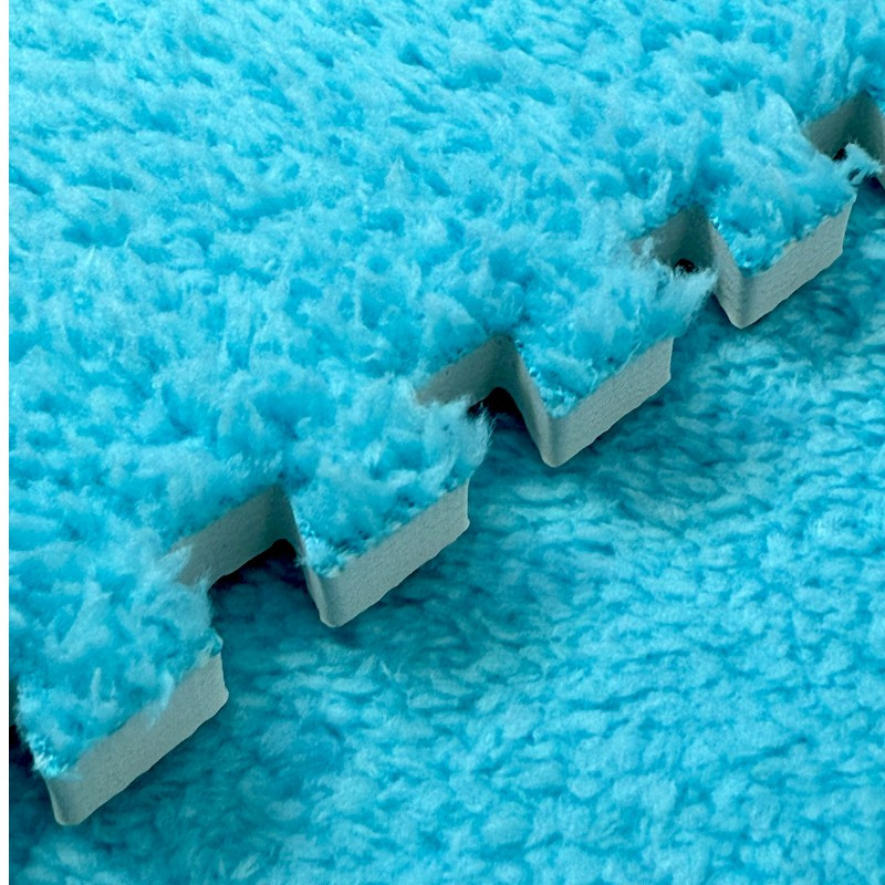 Covoras puzzle pufos, 61.5x61.5x1.7 cm, spuma eva, set 2 piese culoare dark blue MultiMark GlobalProd