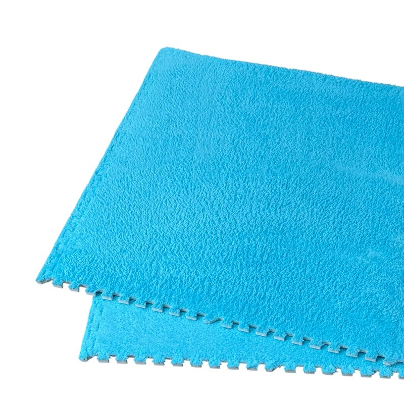 Covoras puzzle pufos, 61.5x61.5x1.7 cm, spuma eva, set 2 piese culoare dark blue MultiMark GlobalProd