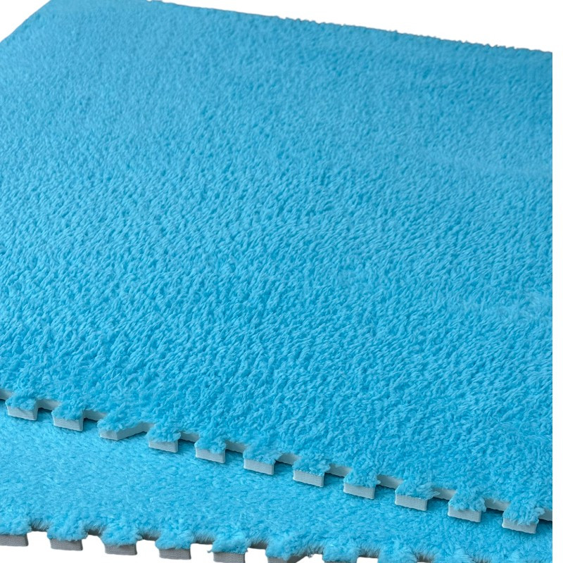 Covoras puzzle pufos, 61.5x61.5x1.7 cm, spuma eva, set 2 piese culoare dark blue MultiMark GlobalProd