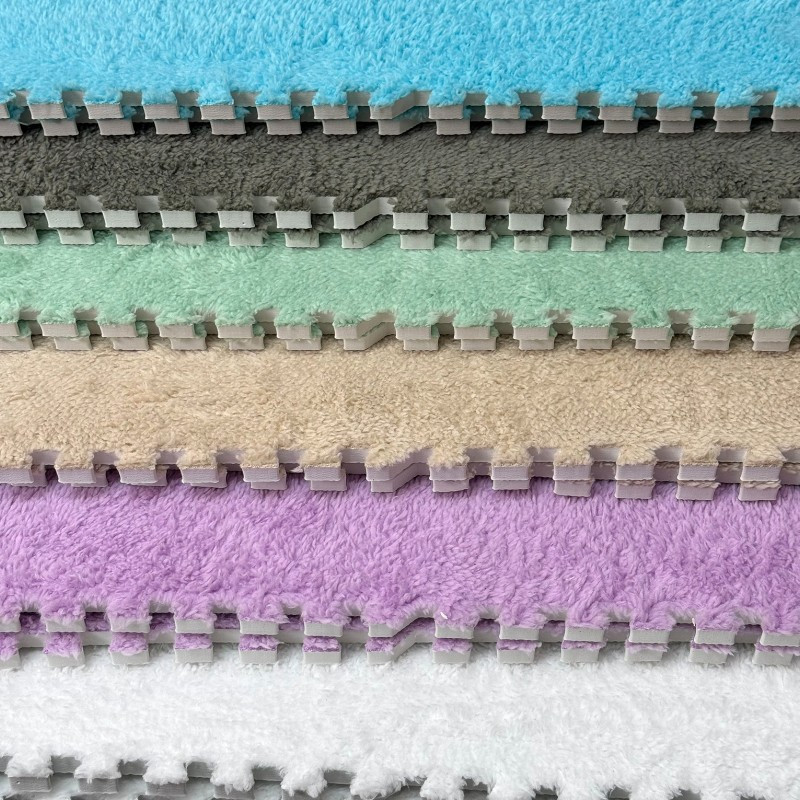 Covoras puzzle pufos, 61.5x61.5x1.7 cm, spuma eva, set 2 piese culoare dark blue MultiMark GlobalProd