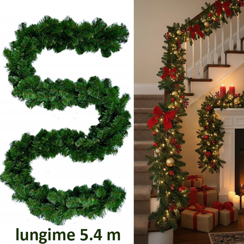 Ghirlanda decorativa royal forest, brad artificial dens, lungime 5.4 m, textura realista MultiMark GlobalProd