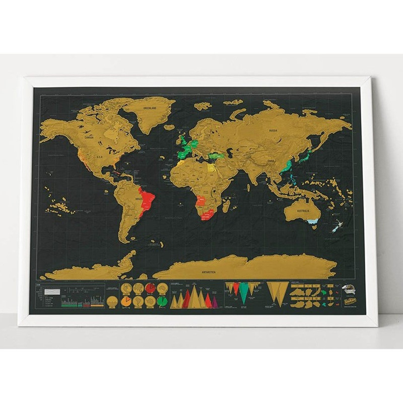 Harta razuibila a lumii, rigla cu lupa, sickere, ace atasare foto, 82.5 x 59.4 cm MultiMark GlobalProd