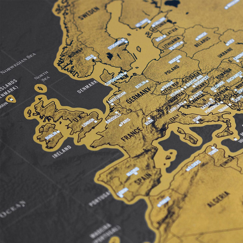 Harta razuibila a lumii, rigla cu lupa, sickere, ace atasare foto, 82.5 x 59.4 cm MultiMark GlobalProd