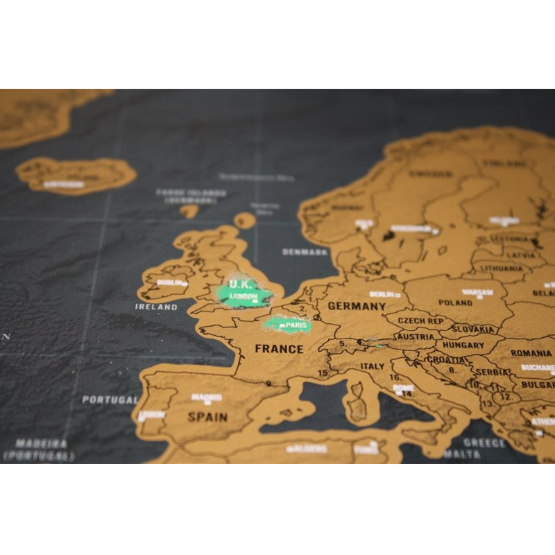 Harta razuibila a lumii, rigla cu lupa, sickere, ace atasare foto, 82.5 x 59.4 cm MultiMark GlobalProd