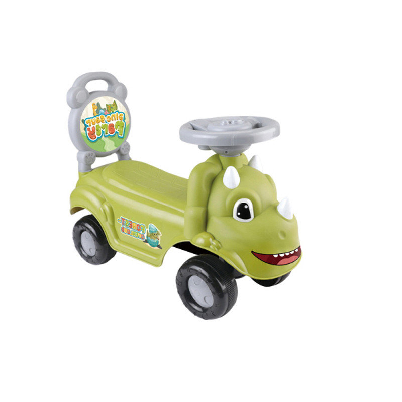 Masinuta fara pedale, model dinozaur, volan muzical, 50x21.5x33 cm, verde MultiMark GlobalProd
