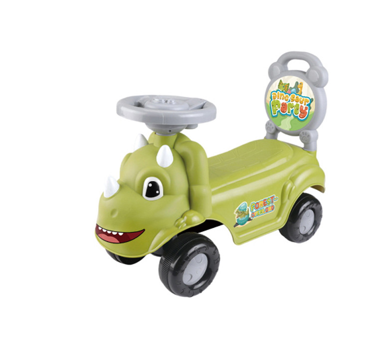 Masinuta fara pedale, model dinozaur, volan muzical, 50x21.5x33 cm, verde MultiMark GlobalProd
