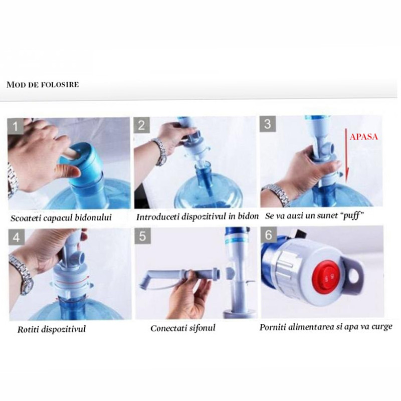 Pompa electrica de apa, pentru bidon de 17-20 litri, buton on/off, abs MultiMark GlobalProd