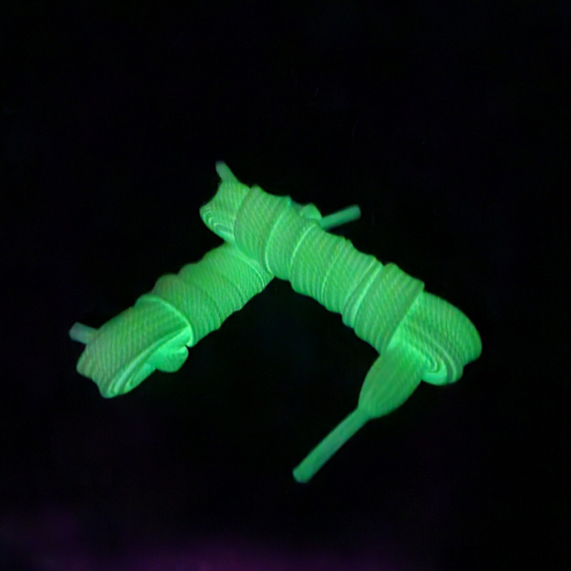 Sireturi fosforescente albe pentru incaltaminte sport, lumineaza verde, 1.25 x 1 cm, textile MultiMark GlobalProd