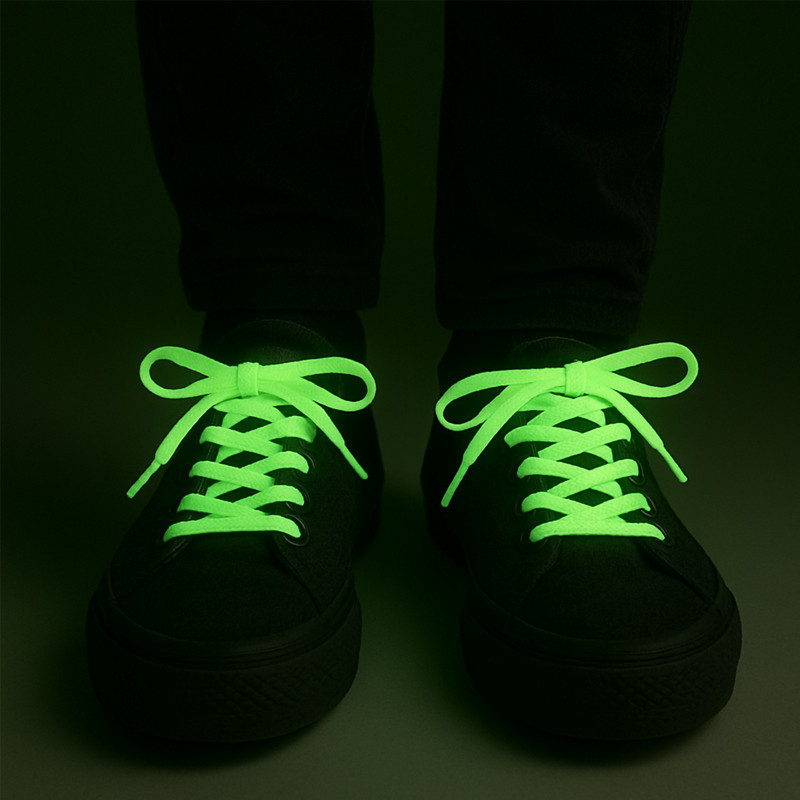 Sireturi fosforescente care lumineaza verde, textil, 1.25 m MultiMark GlobalProd