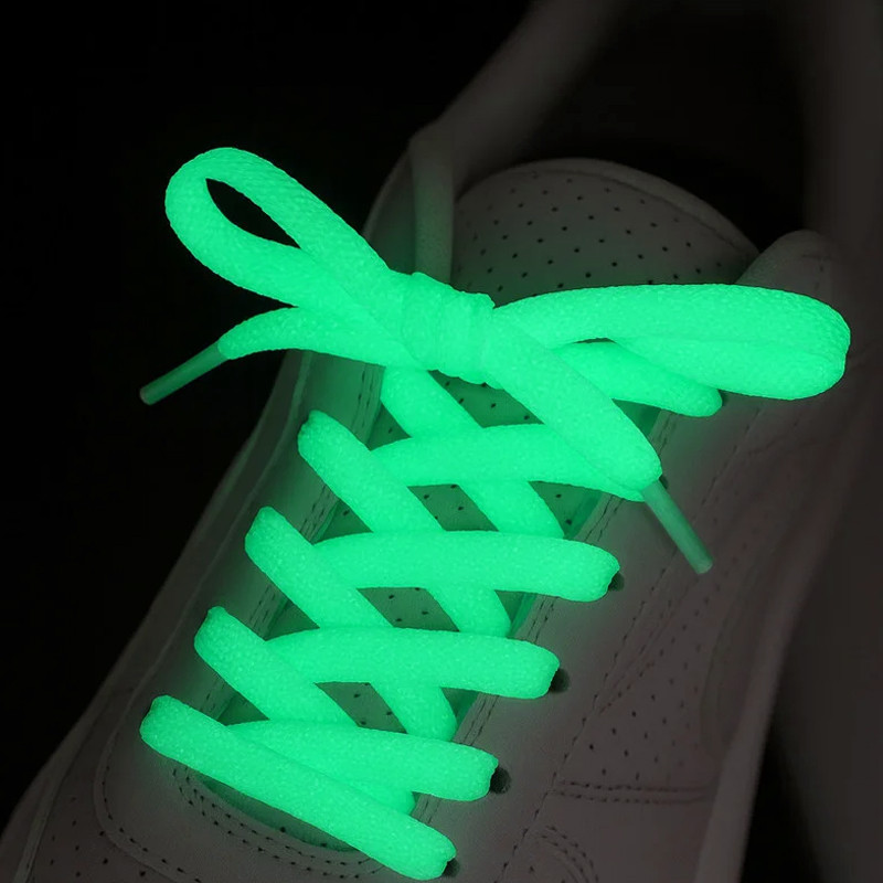 Sireturi fosforescente pentru incaltaminte sport, albastre, lumineaza verde, 1.25 metri MultiMark GlobalProd