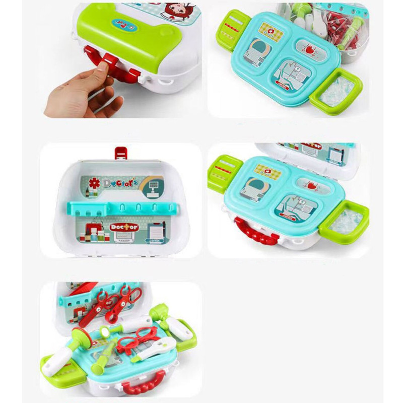 Trusa de doctor pentru copii, valiza cu 12 accesorii, maner si curea transport, 25x9x17 cm MultiMark GlobalProd