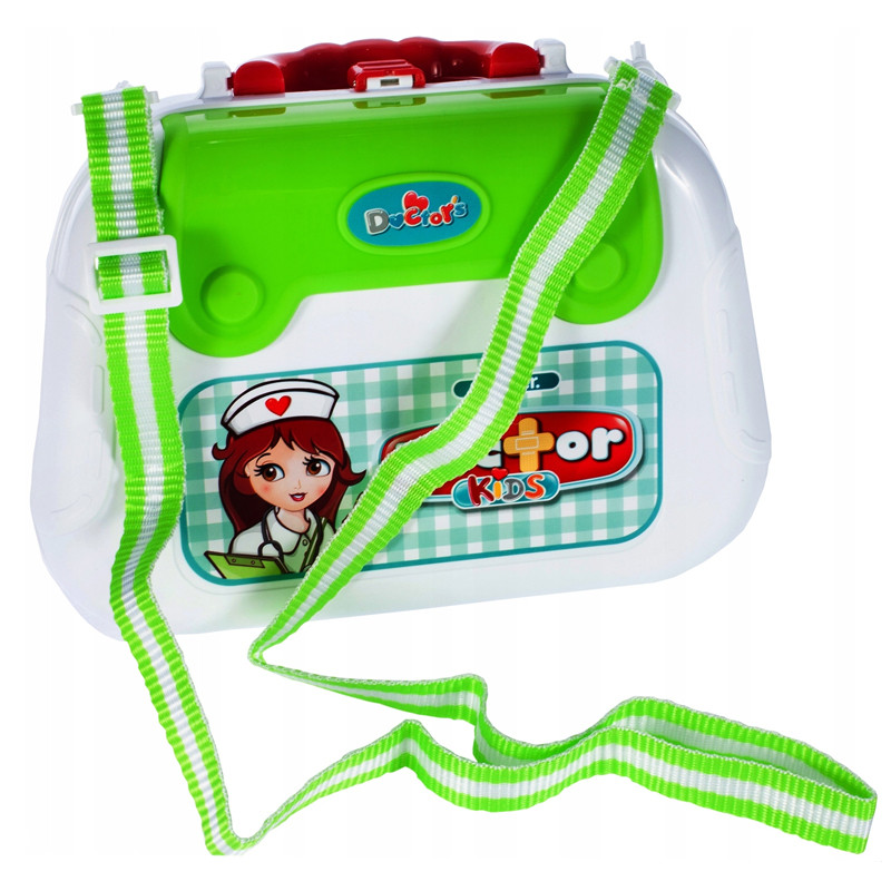 Trusa de doctor pentru copii, valiza cu 12 accesorii, maner si curea transport, 25x9x17 cm MultiMark GlobalProd
