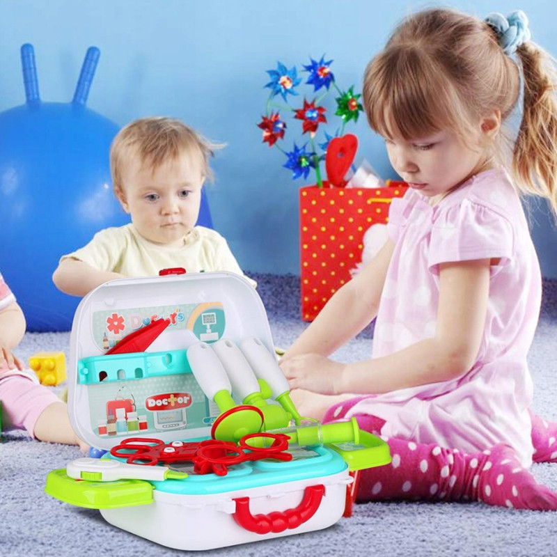 Trusa de doctor pentru copii, valiza cu 12 accesorii, maner si curea transport, 25x9x17 cm MultiMark GlobalProd