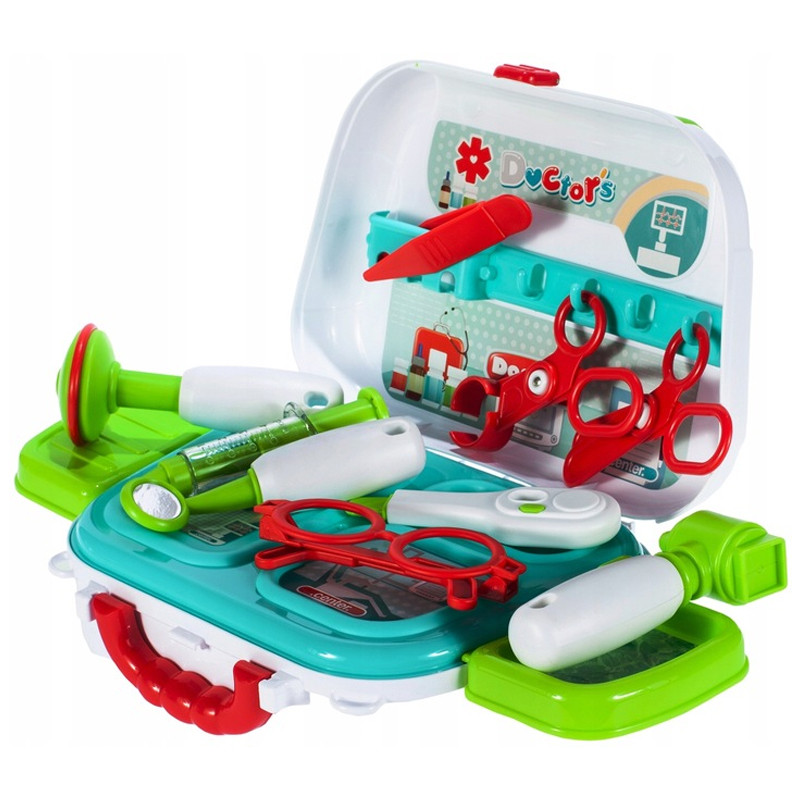 Trusa de doctor pentru copii, valiza cu 12 accesorii, maner si curea transport, 25x9x17 cm MultiMark GlobalProd