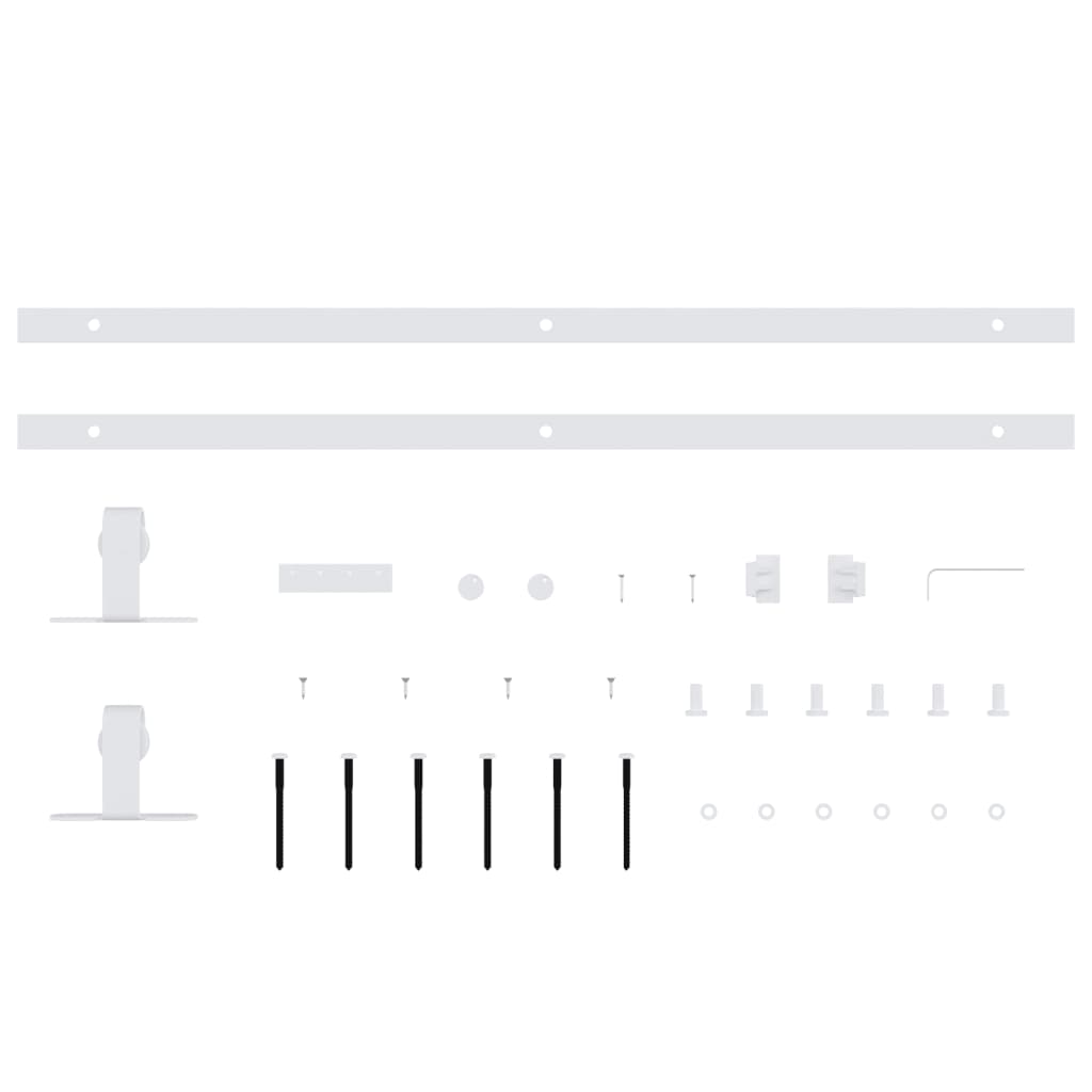 Set glisare ușă mini pentru dulap, alb, oțel carbon, 122 cm GartenMobel Dekor