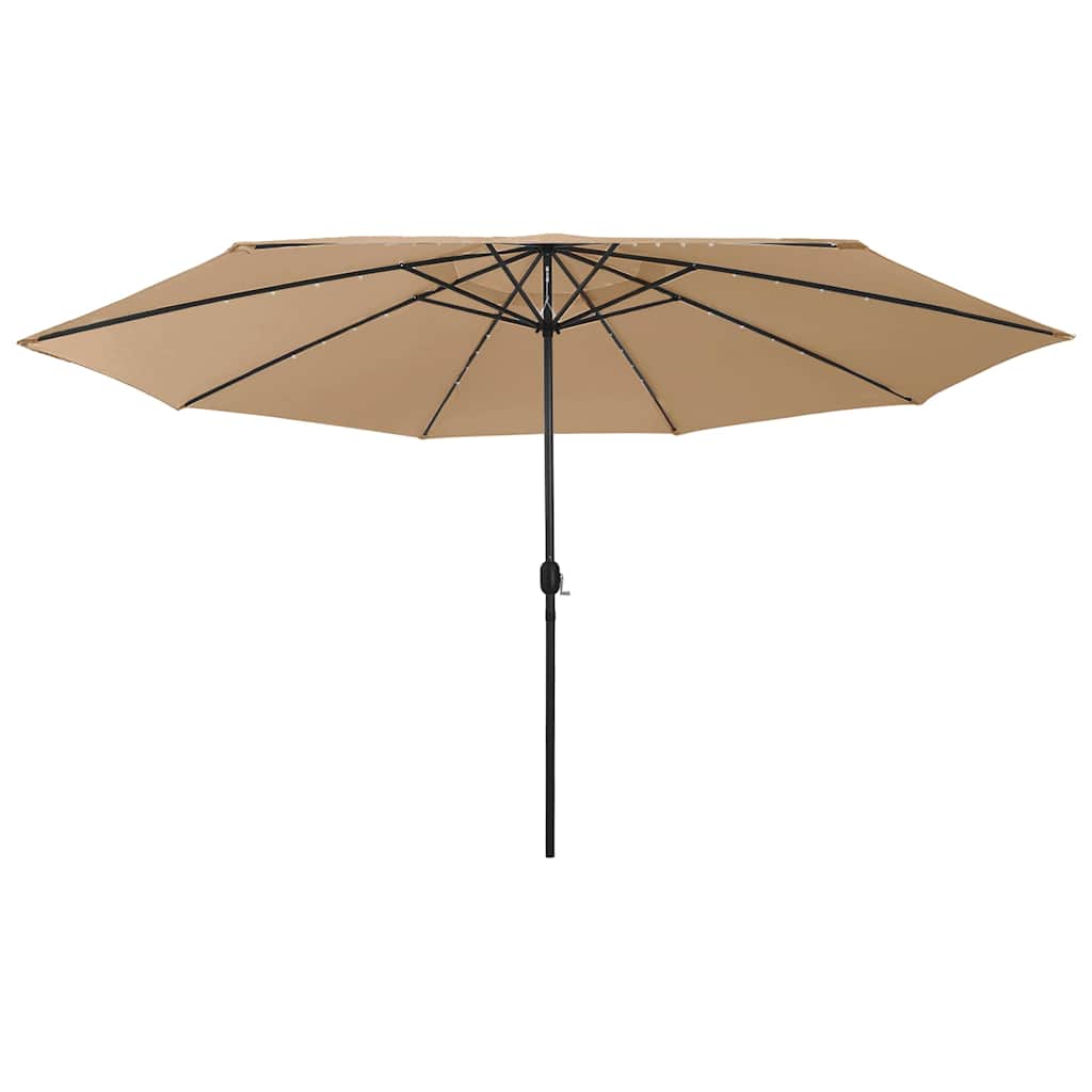 Umbrelă soare de grădină cu LED-uri, taupe, 400 cm GartenMobel Dekor